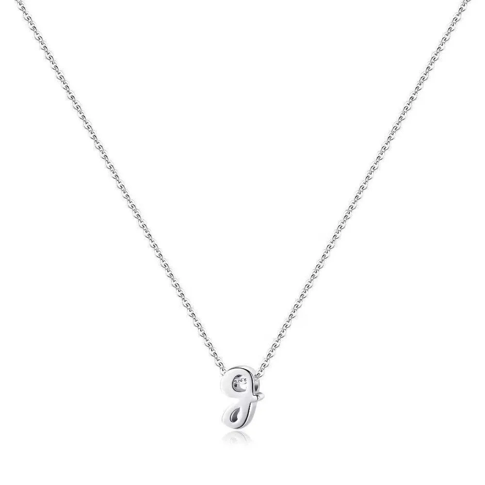 925 Sterling Silver Initial Necklace for Women Girls Dainty Cursive Initial Necklace for Women Girls Mothers Day Jewelry Gifts