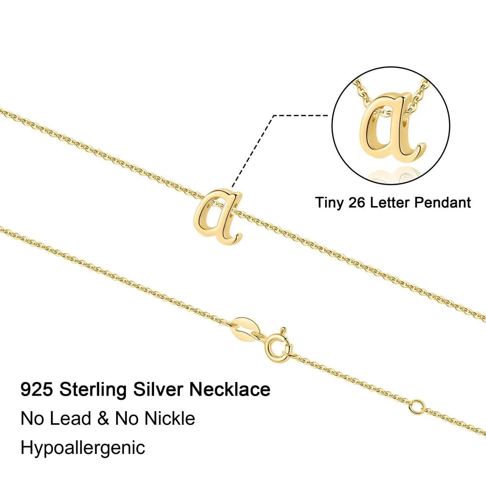 925 Sterling Silver Initial Necklace for Women Girls Dainty Cursive Initial Necklace for Women Girls Mothers Day Jewelry Gifts