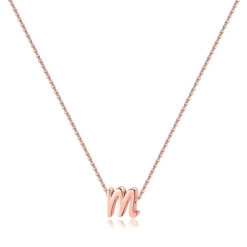 925 Sterling Silver Initial Necklace for Women Girls Dainty Cursive Initial Necklace for Women Girls Mothers Day Jewelry Gifts