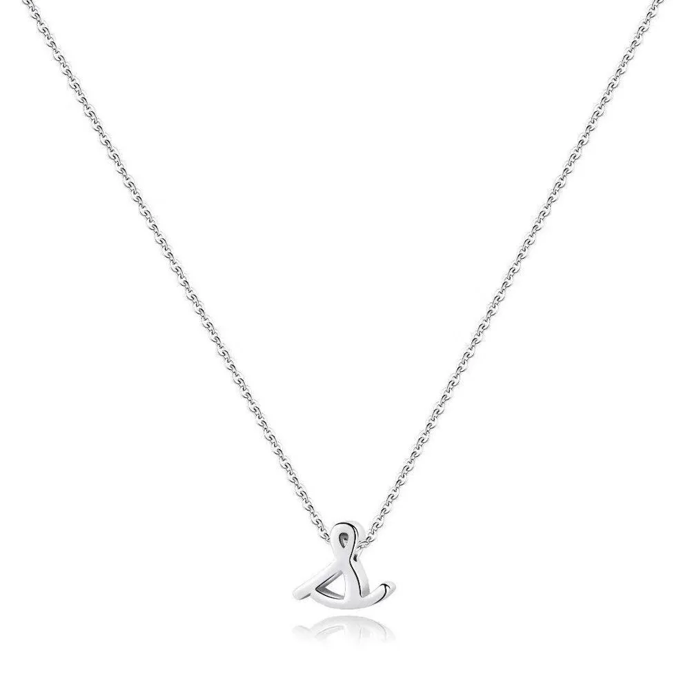 925 Sterling Silver Initial Necklace for Women Girls Dainty Cursive Initial Necklace for Women Girls Mothers Day Jewelry Gifts