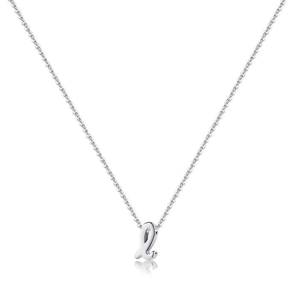 925 Sterling Silver Initial Necklace for Women Girls Dainty Cursive Initial Necklace for Women Girls Mothers Day Jewelry Gifts