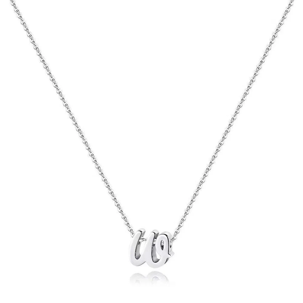 925 Sterling Silver Initial Necklace for Women Girls Dainty Cursive Initial Necklace for Women Girls Mothers Day Jewelry Gifts