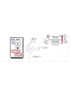 Al Hirschfeld Signed First Day Cover of Harold Lloyd - $1K APR Value w/ CoA!