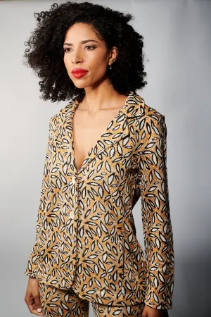 Aldo Martins, Sustainable Knit , Kabul Blazer in Whimsical Leaf Print