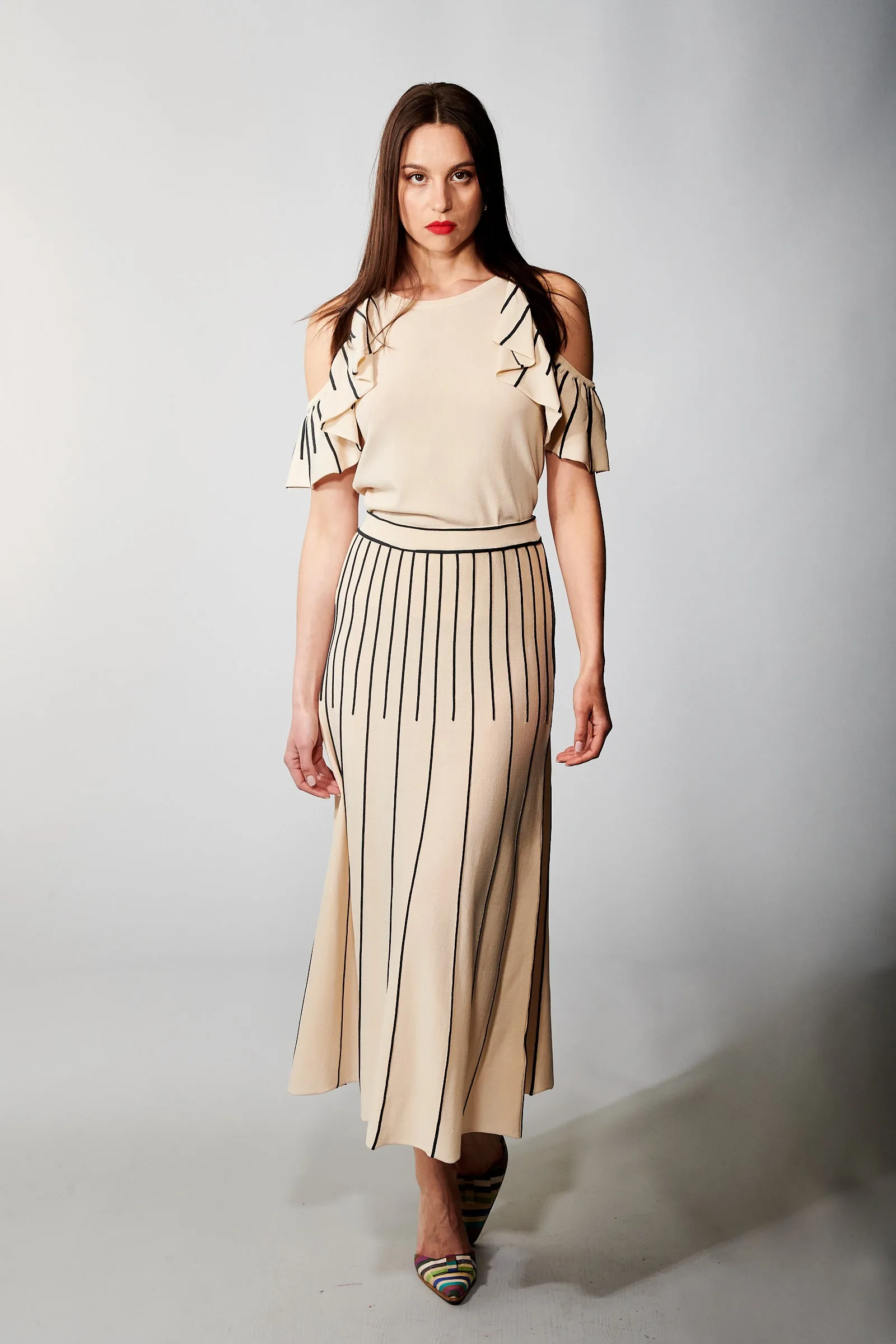 Aldo Martins, Sustainable Knit , Oslo Maxi Skirt in Eggshell