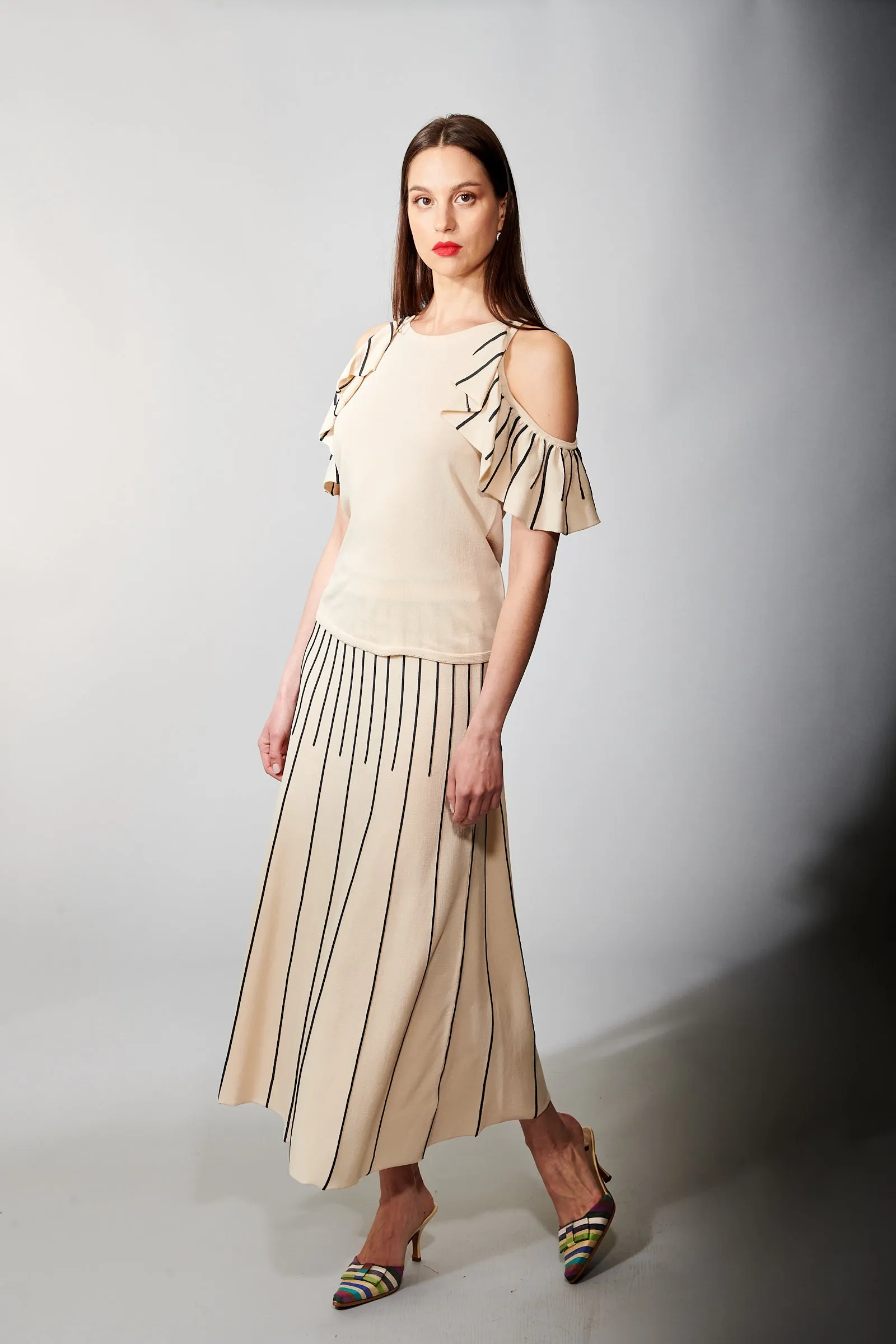 Aldo Martins, Sustainable Knit , Oslo Maxi Skirt in Eggshell