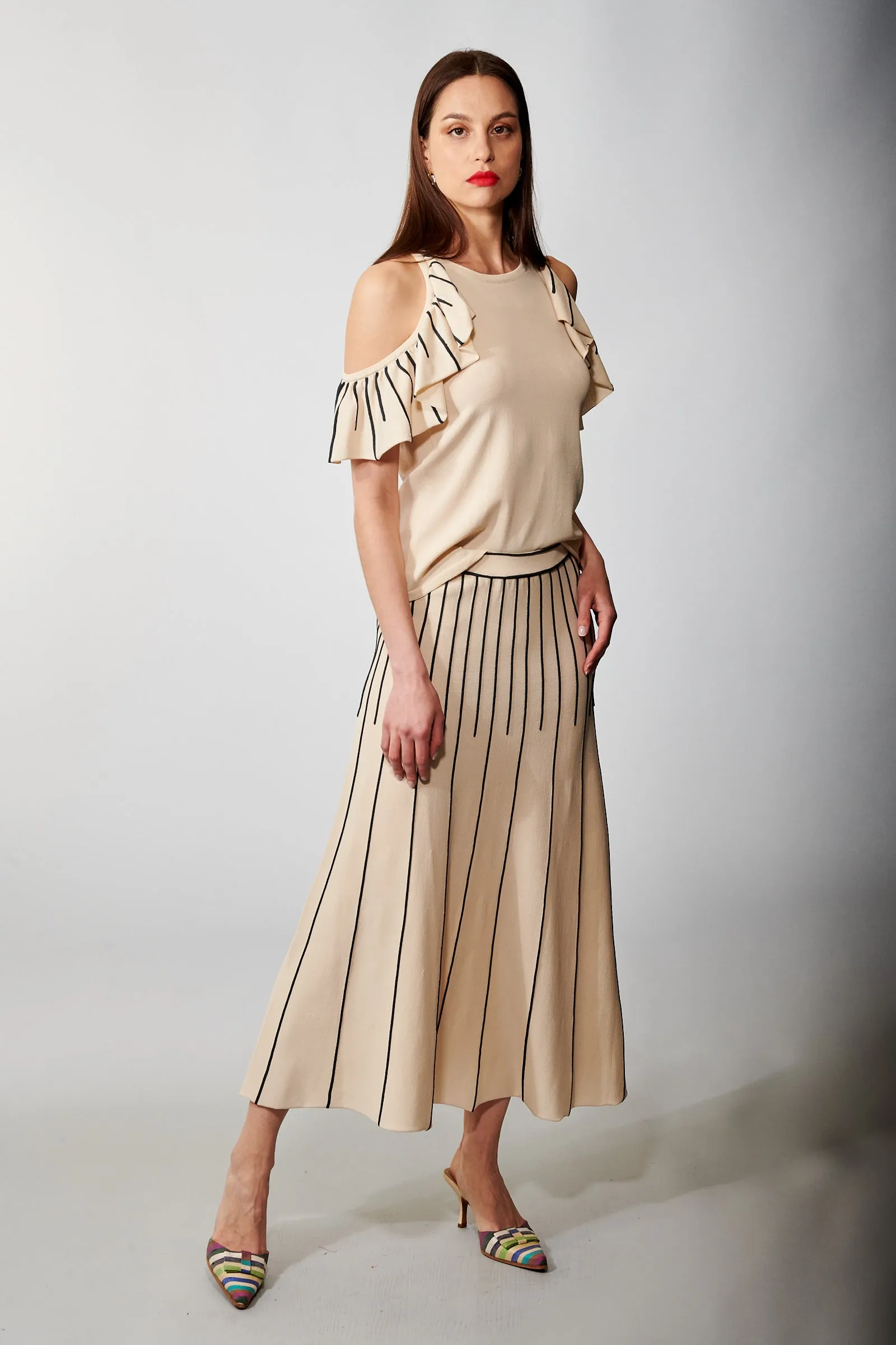 Aldo Martins, Sustainable Knit , Oslo Maxi Skirt in Eggshell