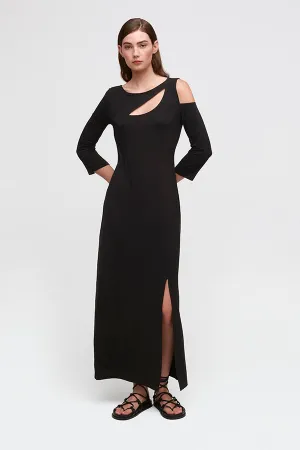 Aldo Martins, Sustainable Knit, Samoa Cutouts Maxi Dress in Black