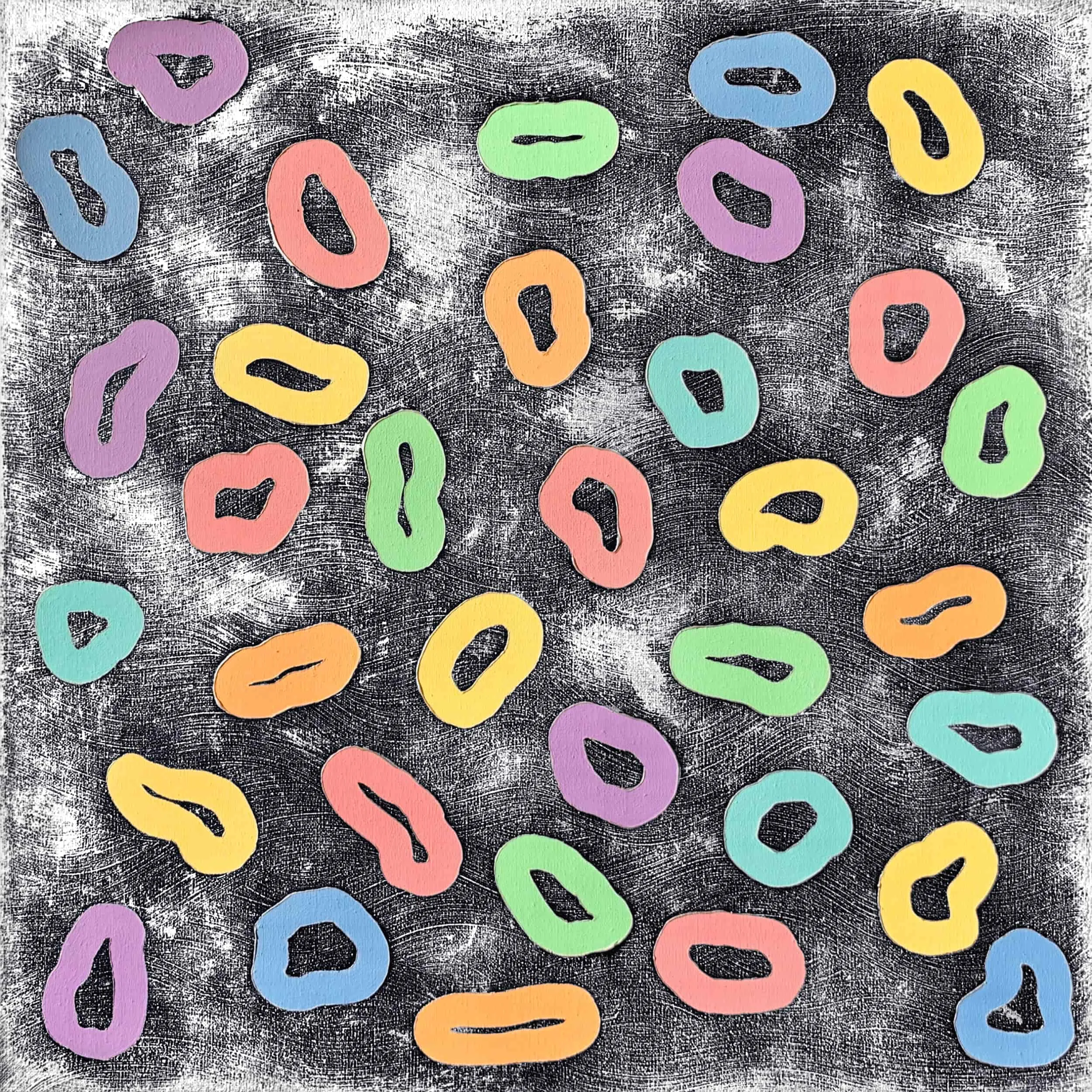 ALESSIA LU  "Donuts" Acrylic on Canvas, 2018