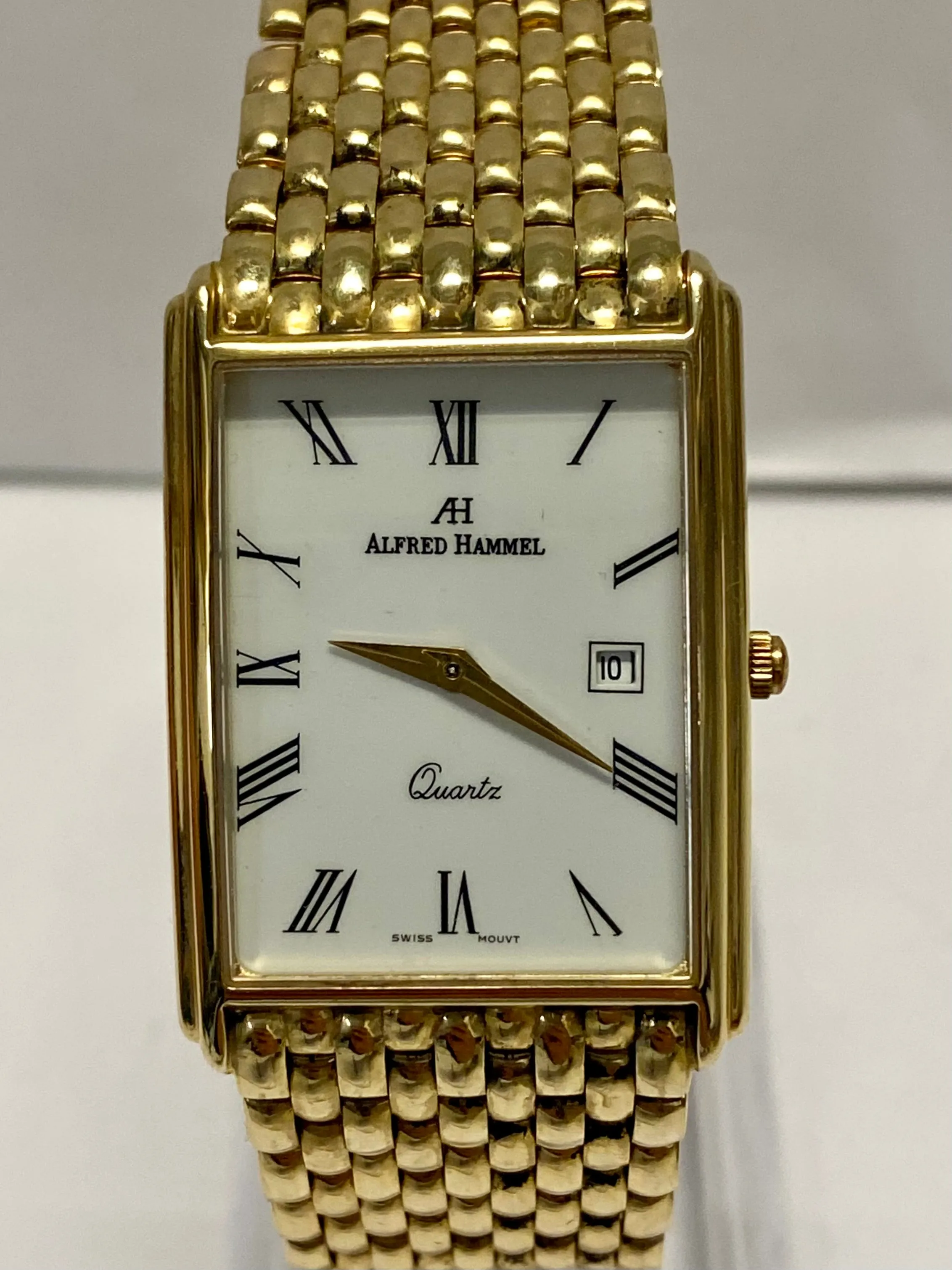 ALFRED HAMMEL Solid Yellow Gold w/ Date Feature Unisex Watch - $20K APR w/ COA!!