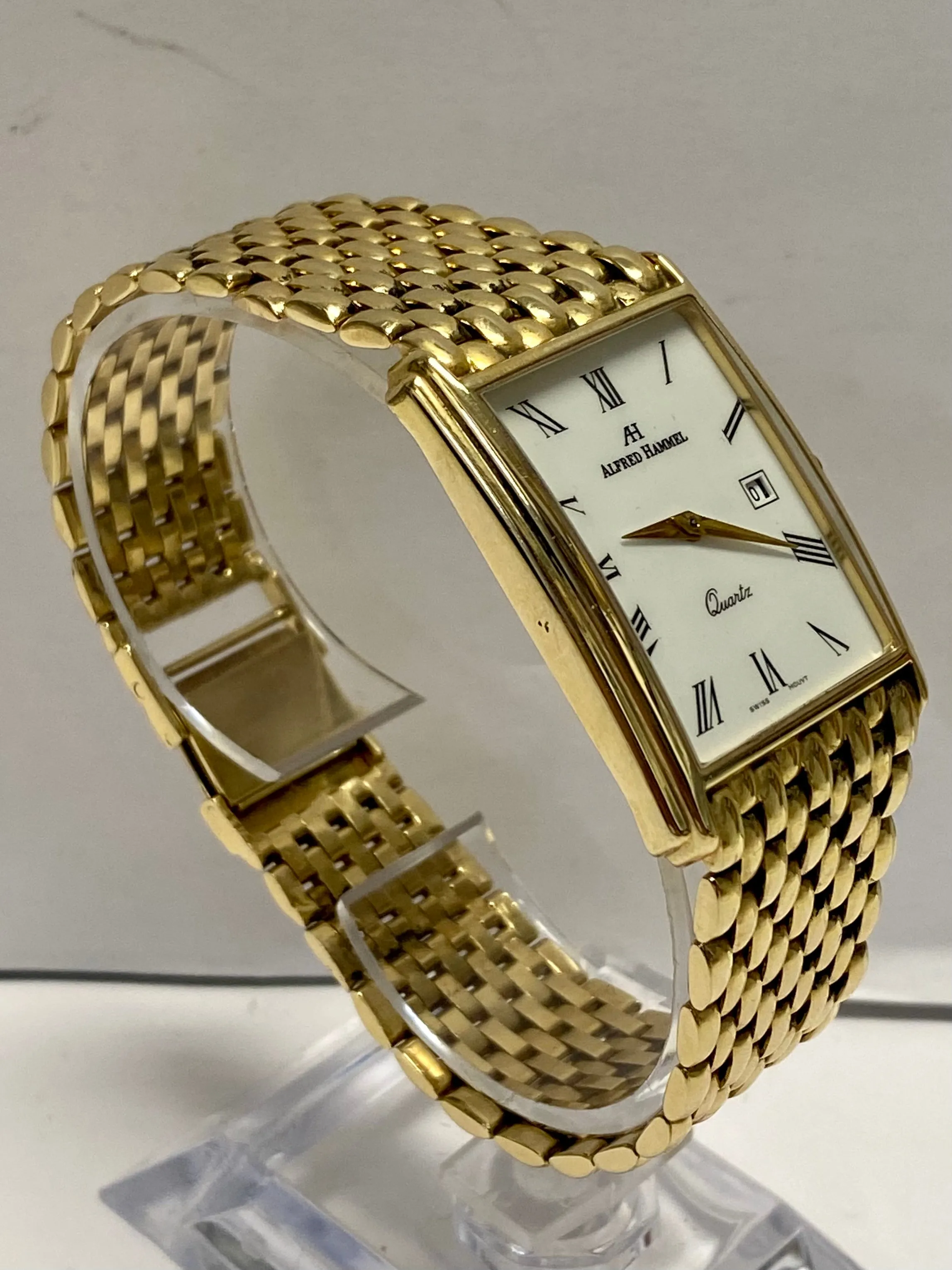 ALFRED HAMMEL Solid Yellow Gold w/ Date Feature Unisex Watch - $20K APR w/ COA!!