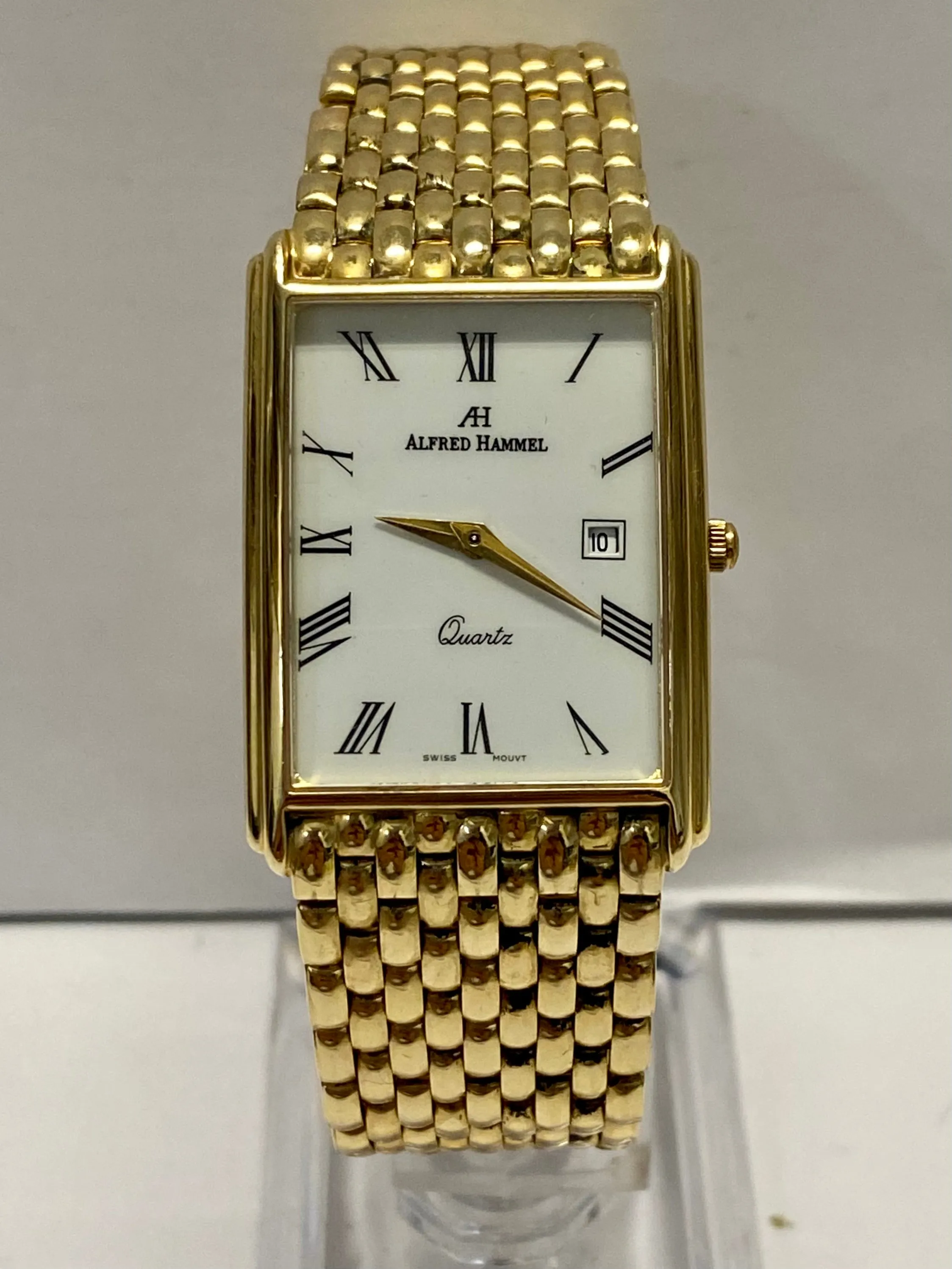 ALFRED HAMMEL Solid Yellow Gold w/ Date Feature Unisex Watch - $20K APR w/ COA!!