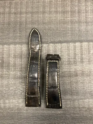 ALTAMAREA  Black Crocodile Padded  Watch Strap - $650 APR VALUE w/ CoA! ✓