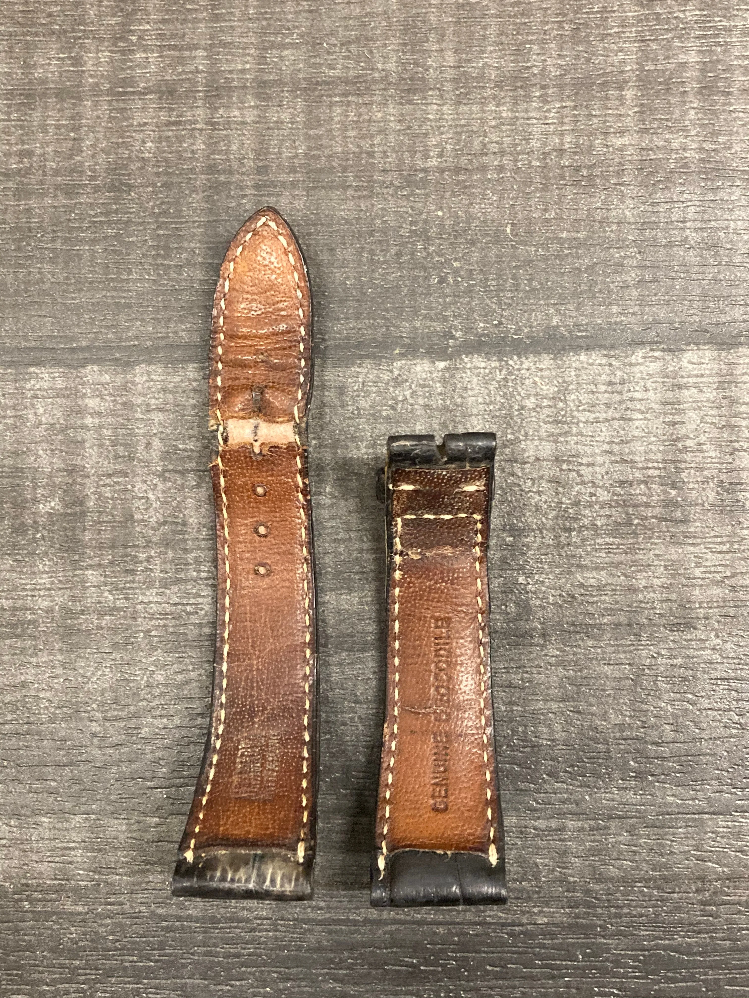 ALTAMAREA  Black Crocodile Padded  Watch Strap - $650 APR VALUE w/ CoA! ✓