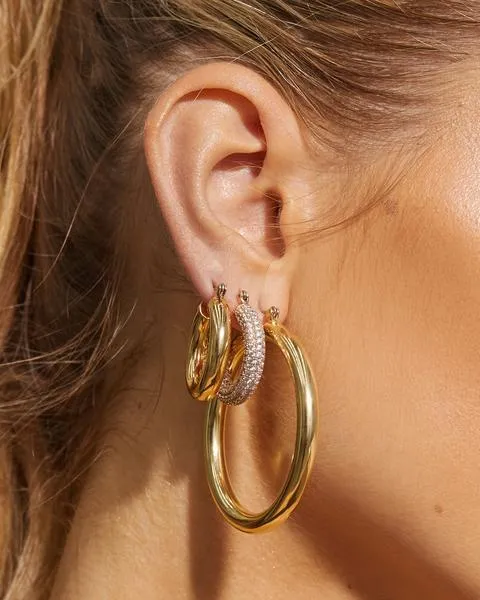 AMALFI TUBE HOOPS GOLD