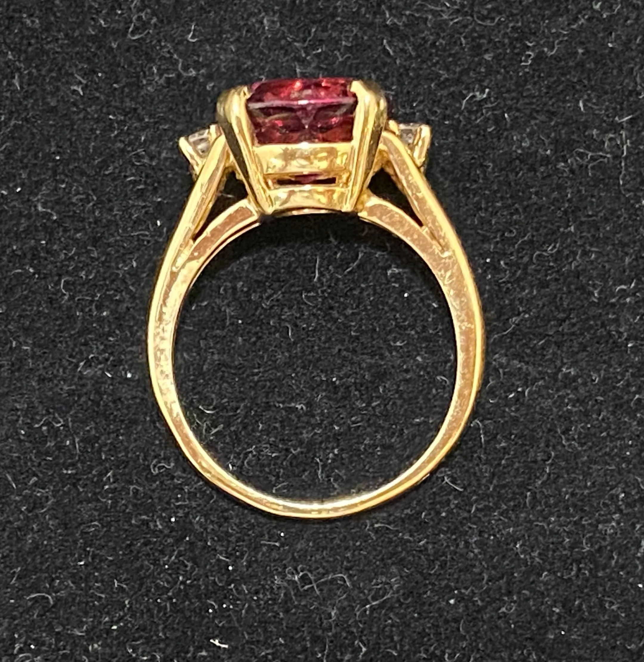 Amazing Designer Solid Yellow Gold Pink Sapphire & Diamond Ring - $6K Appraisal Value w/CoA}