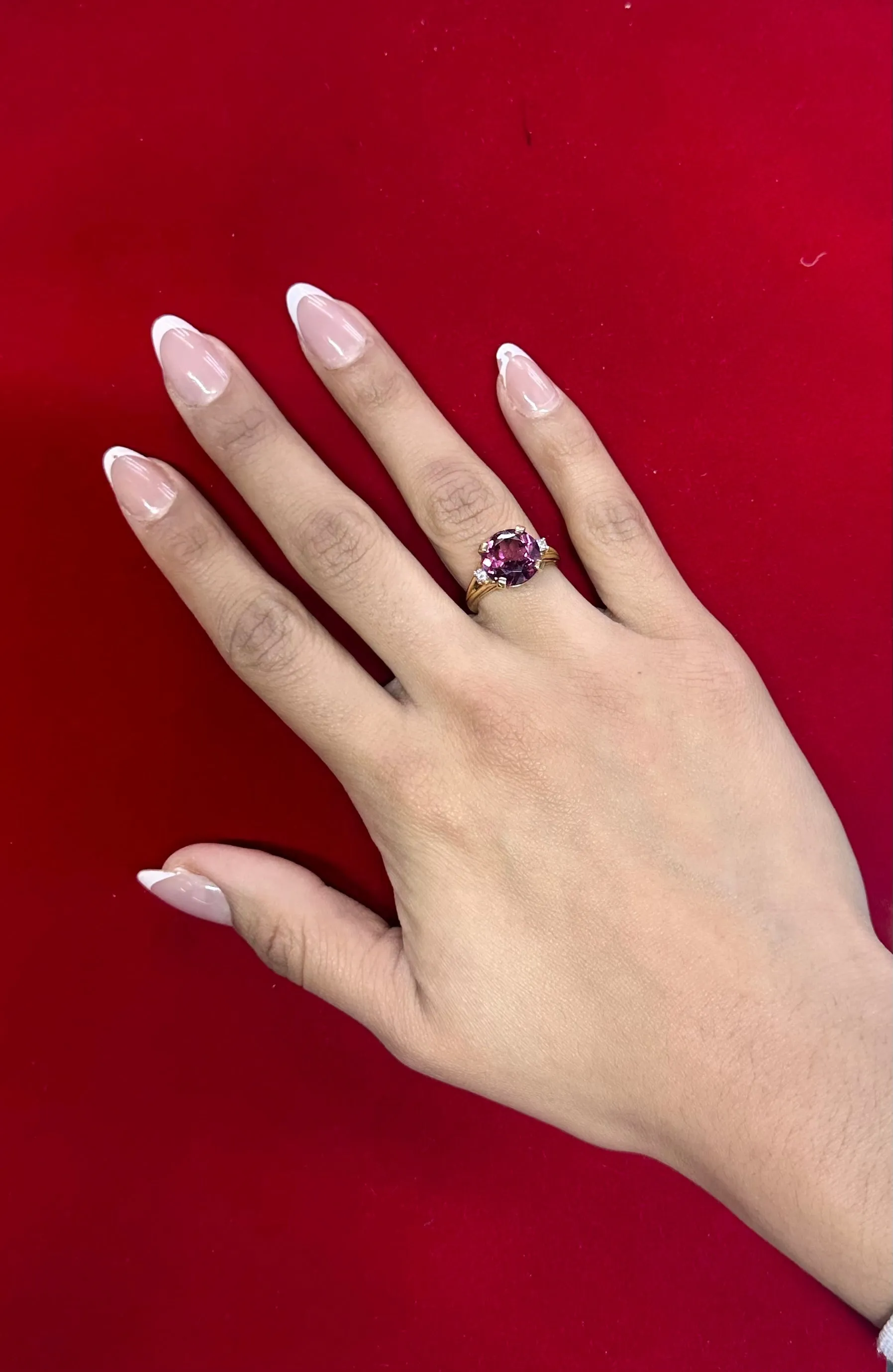 Amazing Designer Solid Yellow Gold Pink Sapphire & Diamond Ring - $6K Appraisal Value w/CoA}
