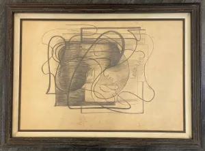 Amelia Peláez, 'Composición con Manos,' Graphite, Paper and Board, Framed, c. 1930s - $30K Appraisal Value!