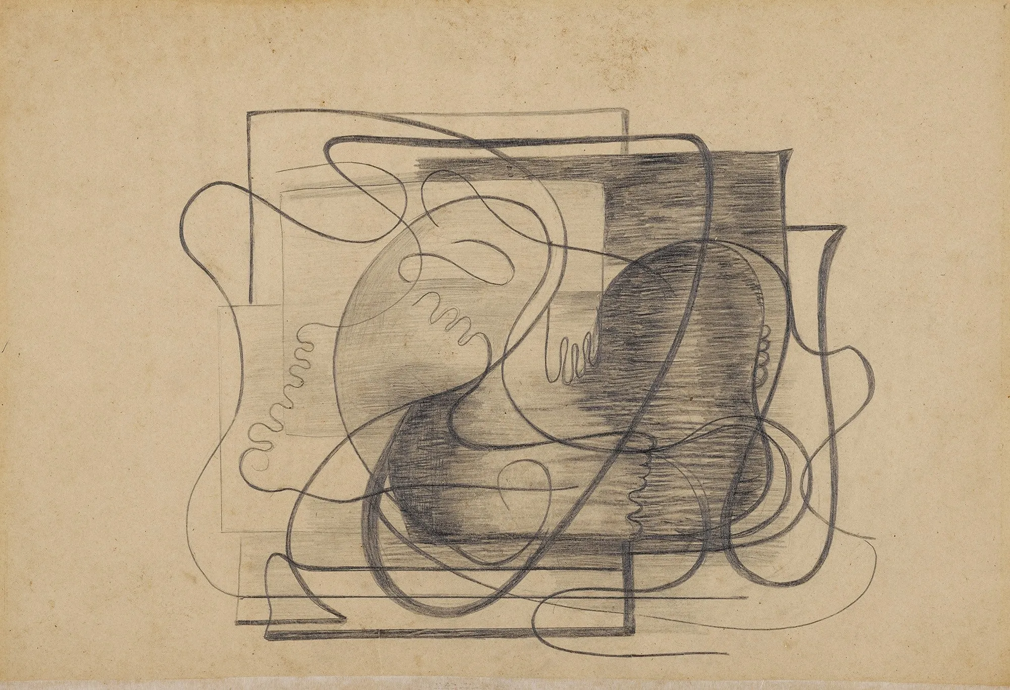 Amelia Peláez, "Composición con Manos y Pies" 1935 Drawing - $30K APR Value w/ CoA!  