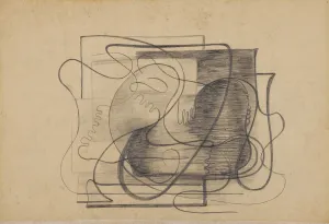 Amelia Peláez, "Composición con Manos y Pies" 1935 Drawing - $30K APR Value w/ CoA!  