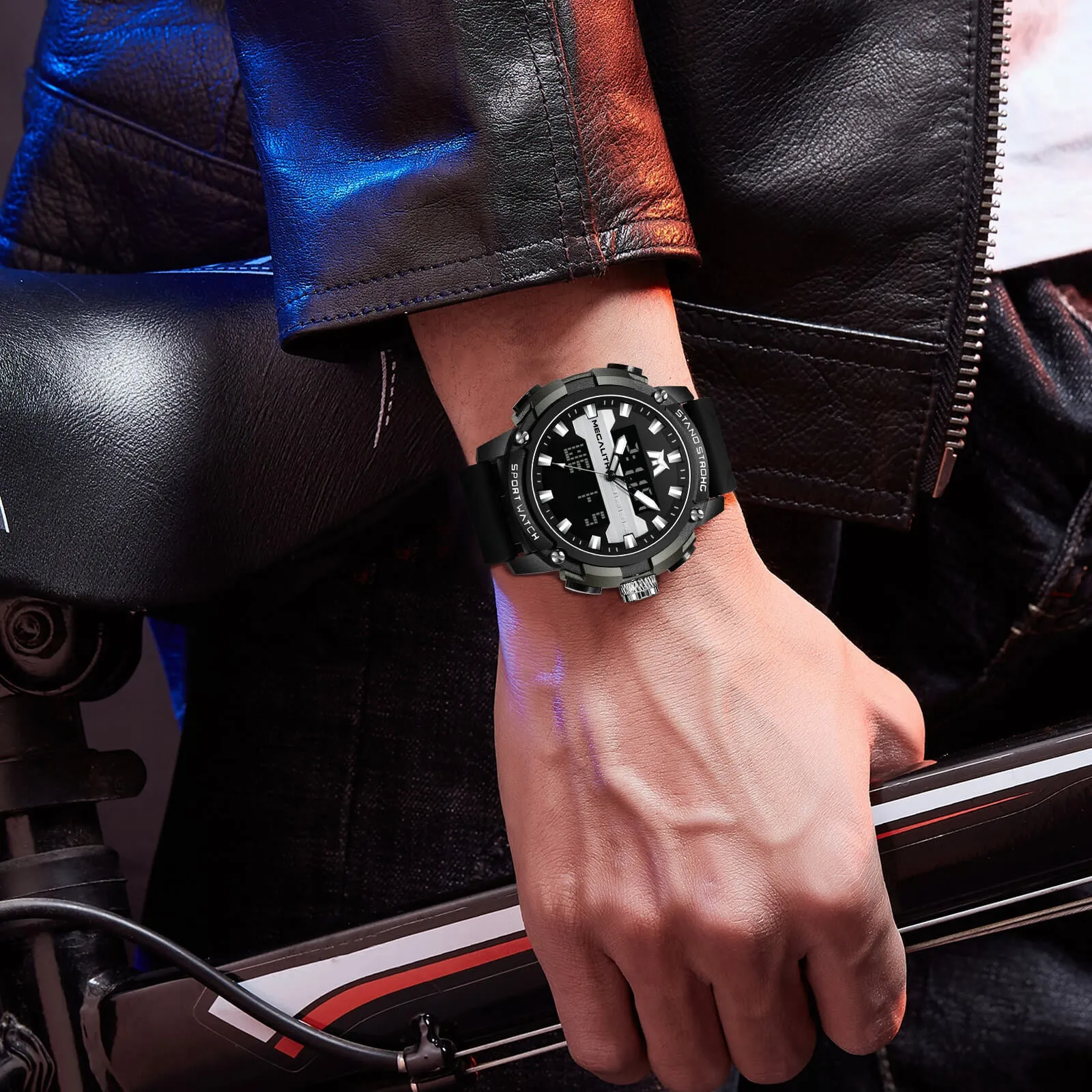 Analog Digital Watch | Rubber Band | 8267M