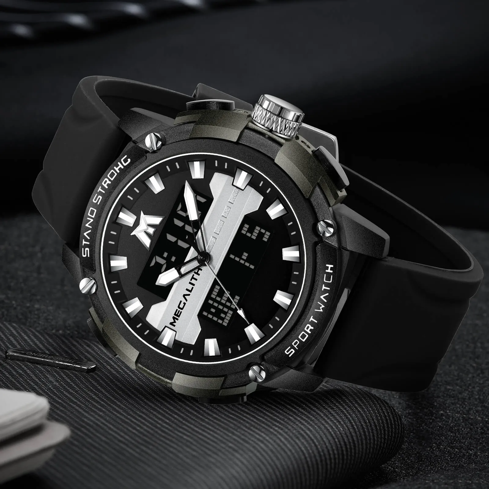 Analog Digital Watch | Rubber Band | 8267M