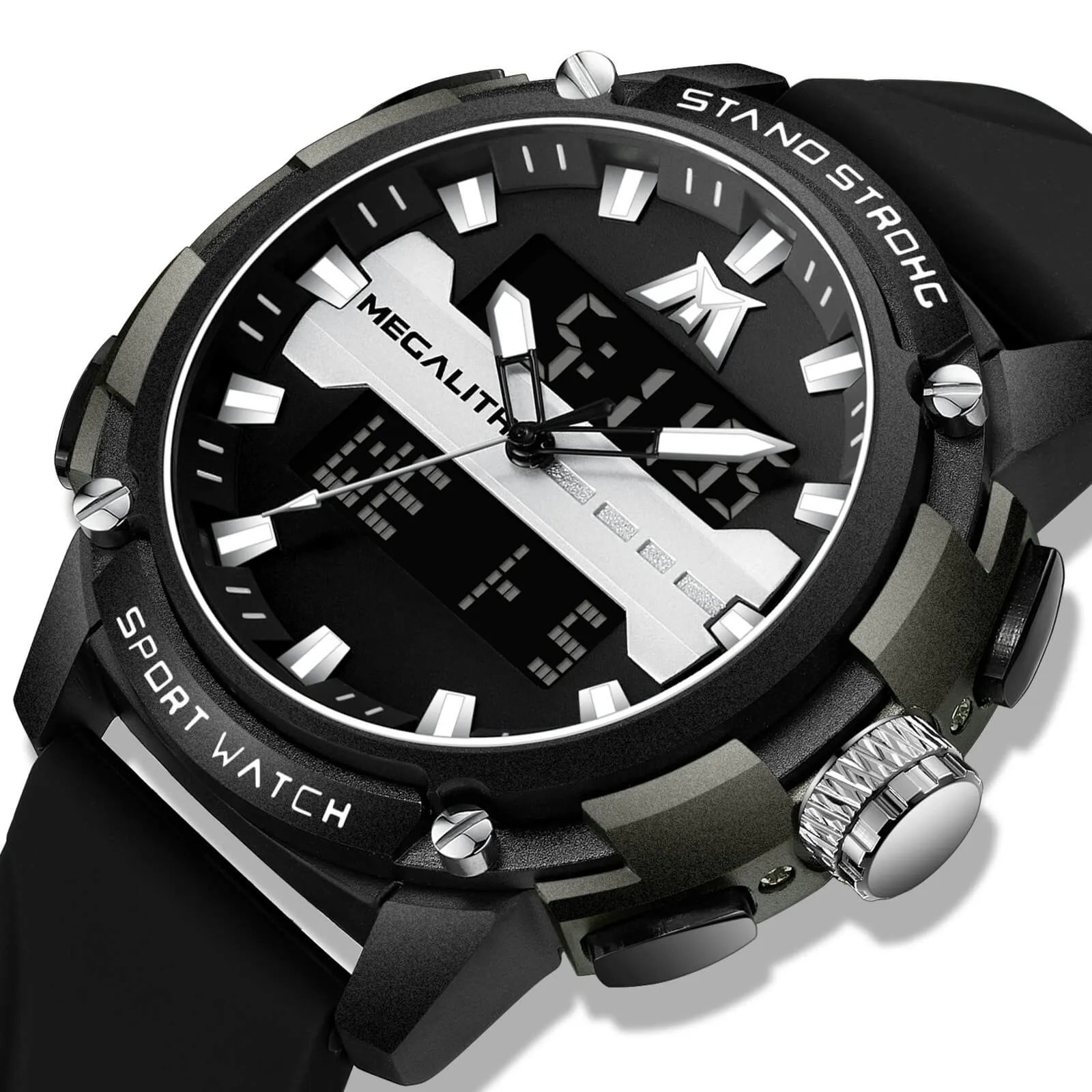 Analog Digital Watch | Rubber Band | 8267M