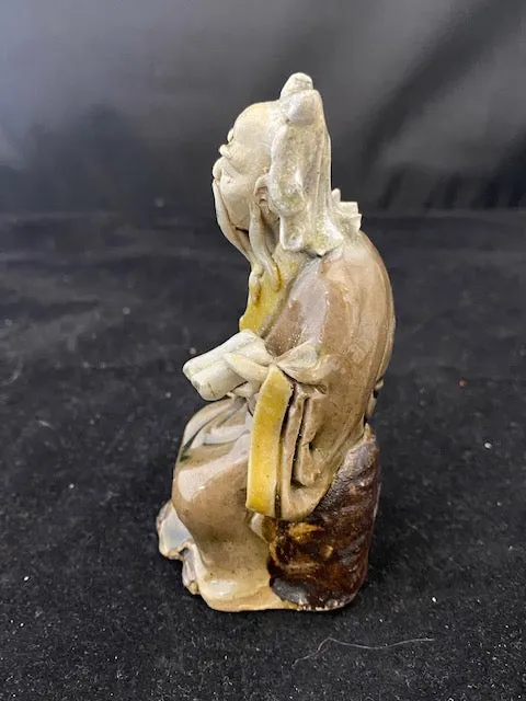 Antique C. 1800s Ceramic Chinese Sage Figurine - $10K APR Value w/ CoA!