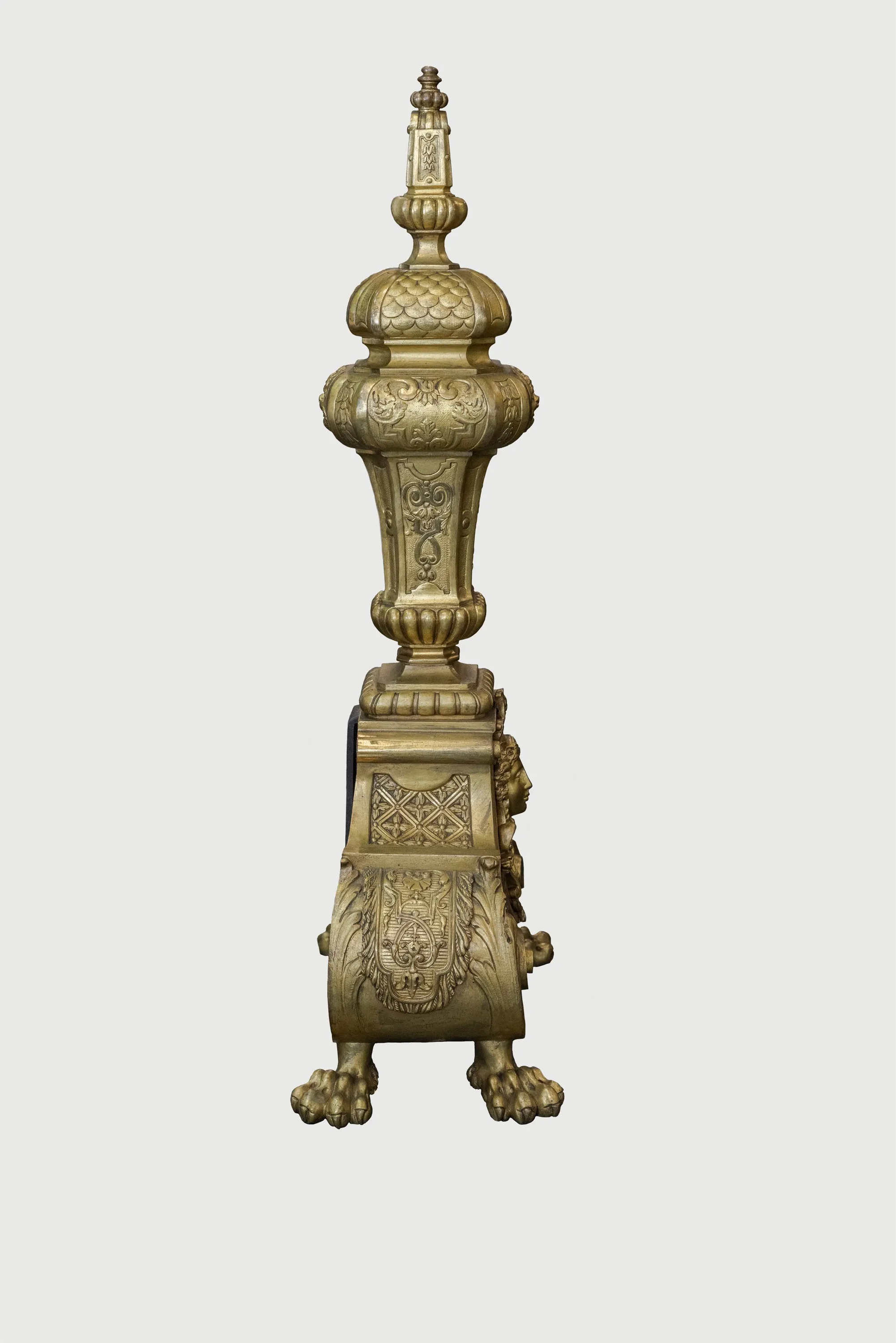 Antique Early 19th Century Plated Bronze English Baroque Andirons -w/CoA- & $20K APR Value! 