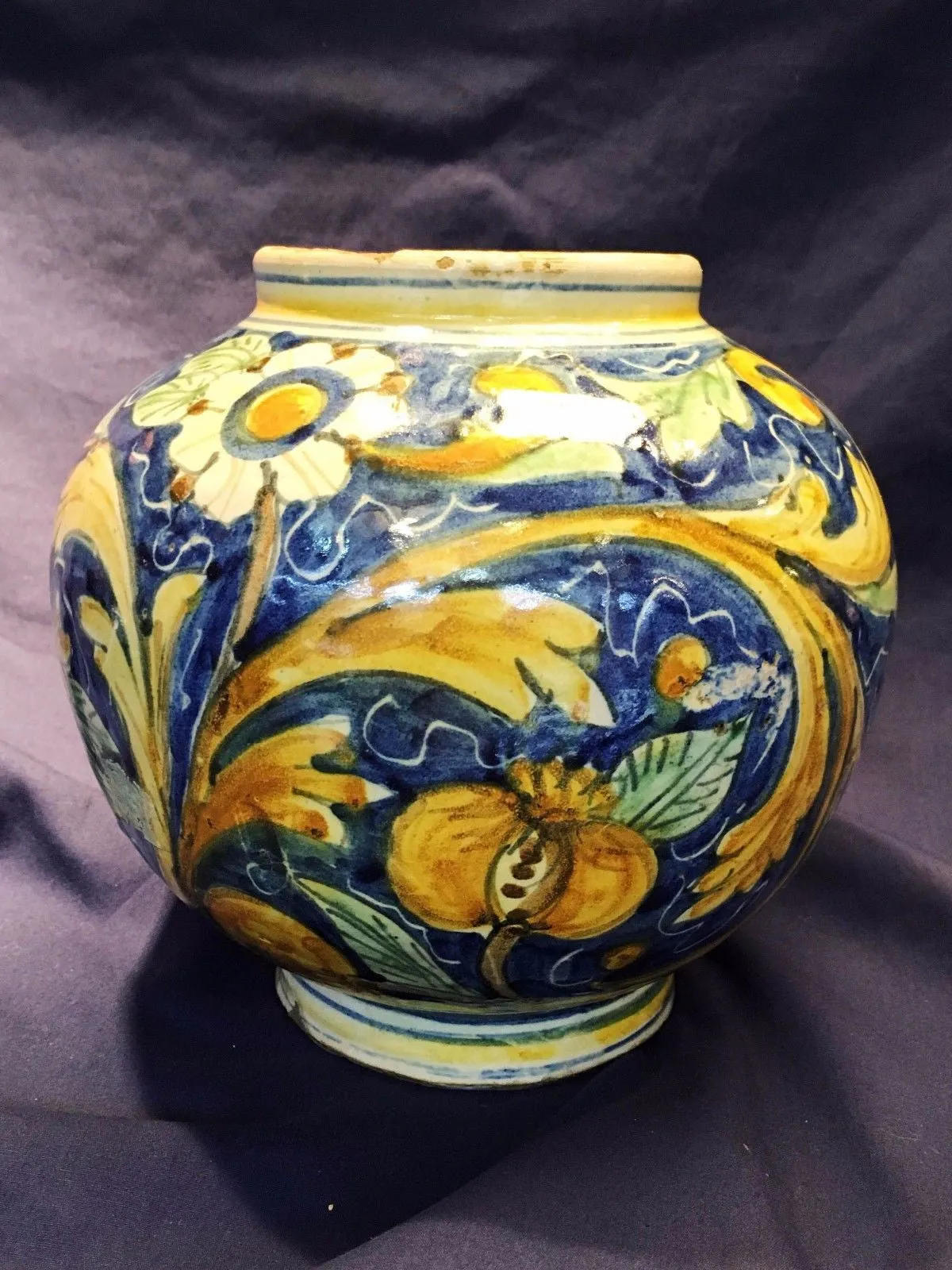 Antique Majolica Cachepot Italian Vase with Warrior Circa 17th Century - $50K VALUE