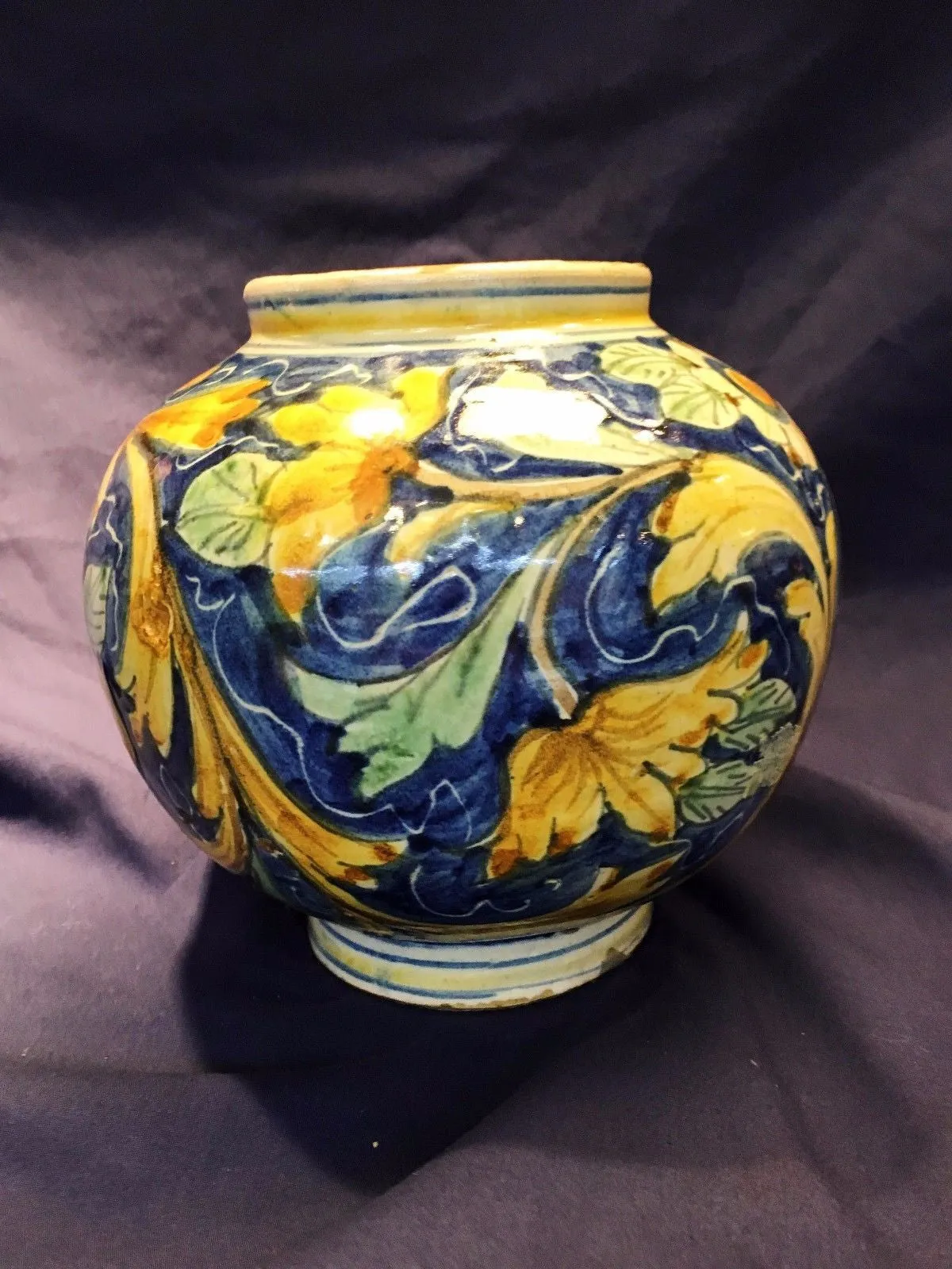 Antique Majolica Cachepot Italian Vase with Warrior Circa 17th Century - $50K VALUE