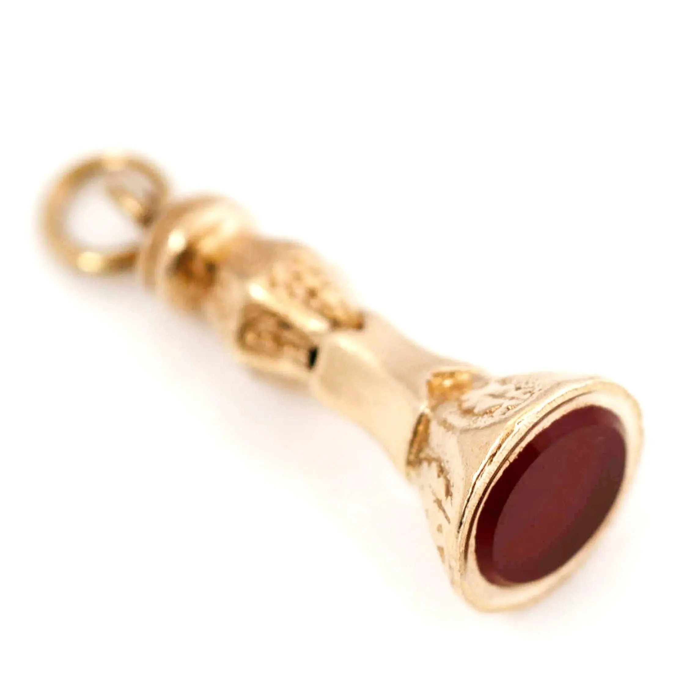 Antique Victorian 9ct Gold Carnelian Fob Charm Necklace