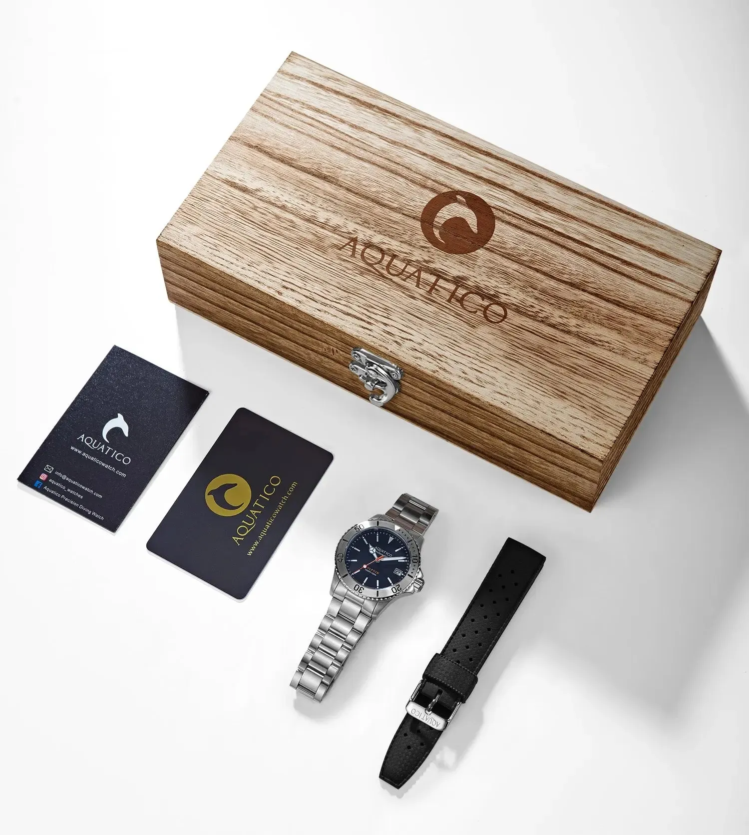 Aquatico Dolphin 38mm Dive Watch Black Dial (NH35)