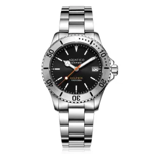 Aquatico Dolphin 38mm Dive Watch Black Dial (NH35)