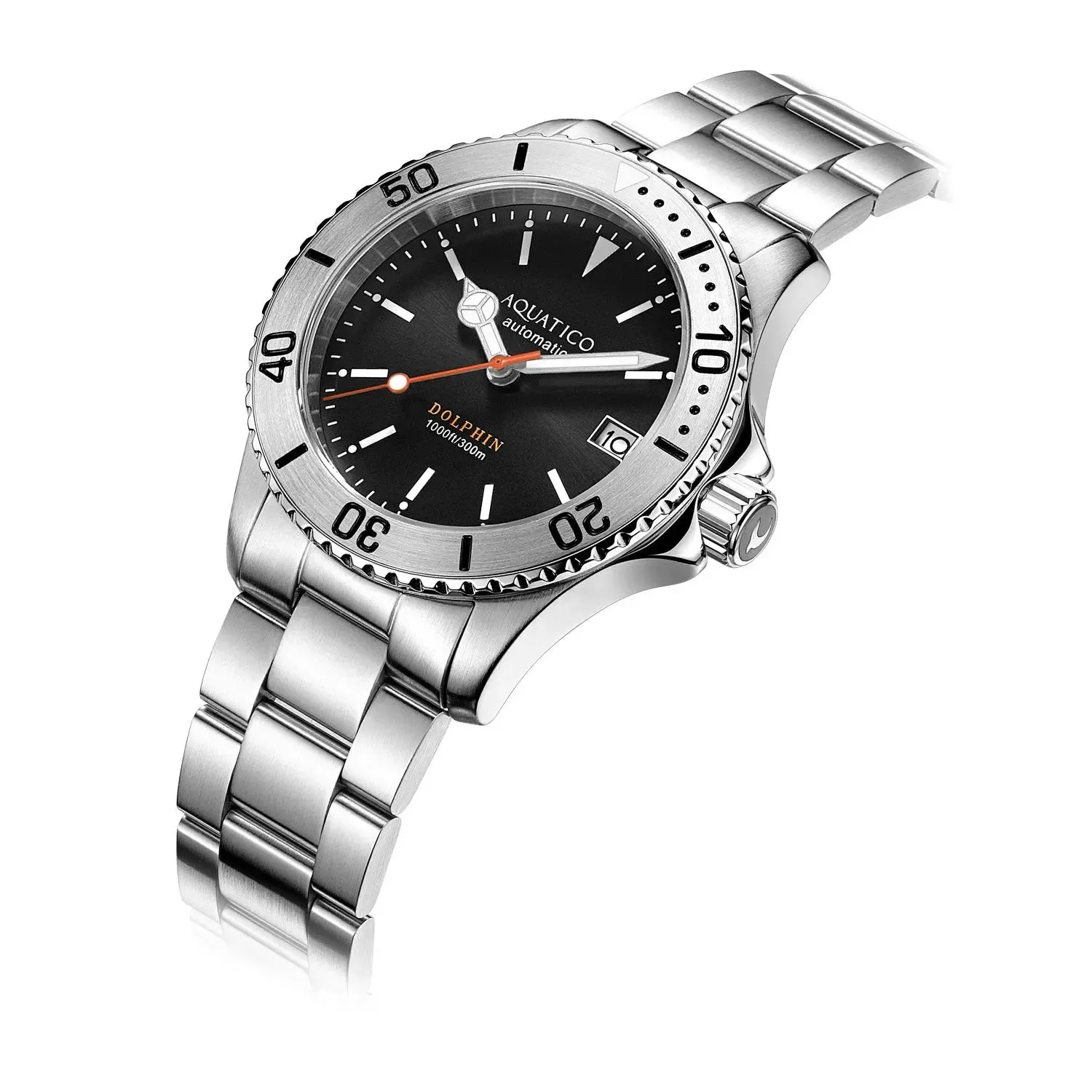 Aquatico Dolphin 38mm Dive Watch Black Dial (NH35)