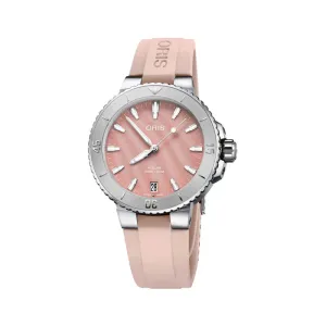 Aquis Date Pink Mother of Pearl Watch, 36.5mm