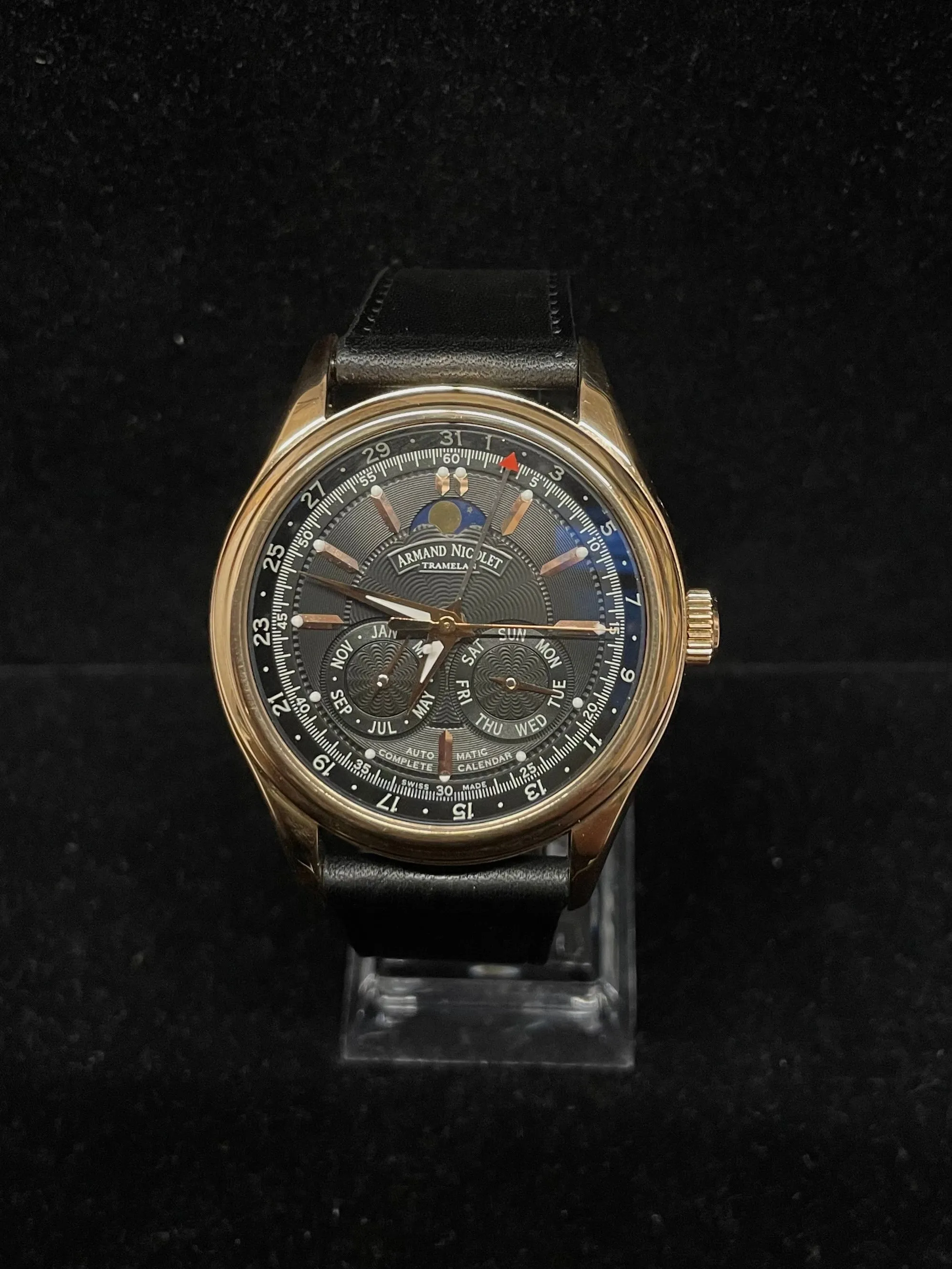 ARMAND NICOLET JUMBO CHRONOGRAPH AUTOMATIC 18K ROSE GOLD WATCH- $40K APR w/ COA!
