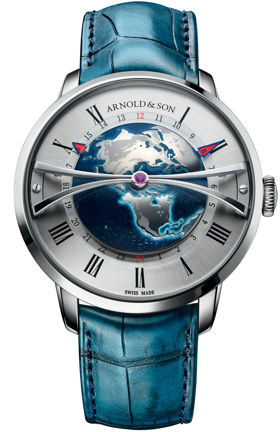 Arnold & Son Globetrotter Steel Opaline Limited Edition