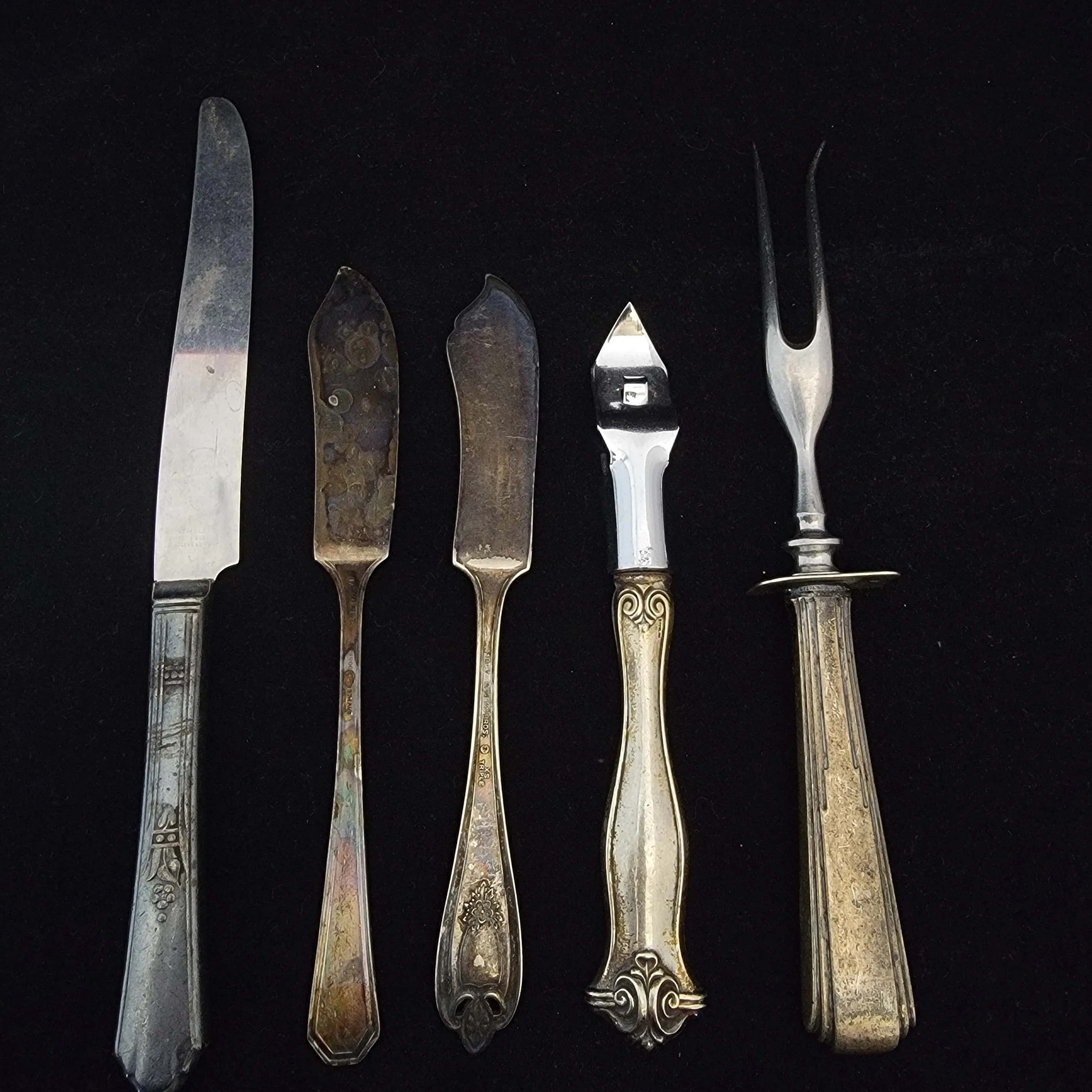 Assorted Silver Plate and Sterling Flatware 5 Pieces - $800 APR Value w/ CoA!