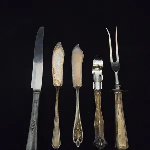Assorted Silver Plate and Sterling Flatware 5 Pieces - $800 APR Value w/ CoA!
