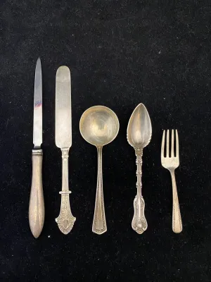 Assorted Sterling Silver Flatware 5-Piece - $1K APR Value w/ CoA!