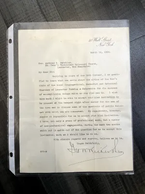 ATTY GENERAL GEORGE W WICKERSHAM C1924 SIGNED LETTER to REV PARSHLEY $2K APR/COA