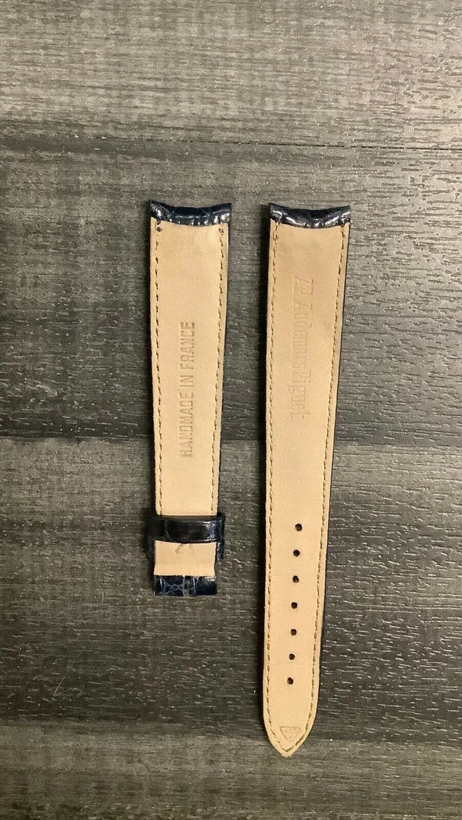 AUDEMARS PIGUET Dark Blue Padded Crocodile Watch Strap - $800 APR VALUE w/ CoA! ✓