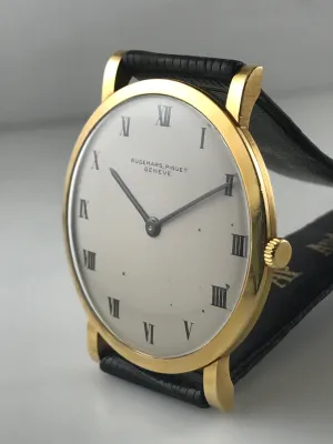 AUDEMARS PIGUET Ultra-Thin Men's 18K Yellow Gold Wristwatch on Original Strap - $40K VALUE