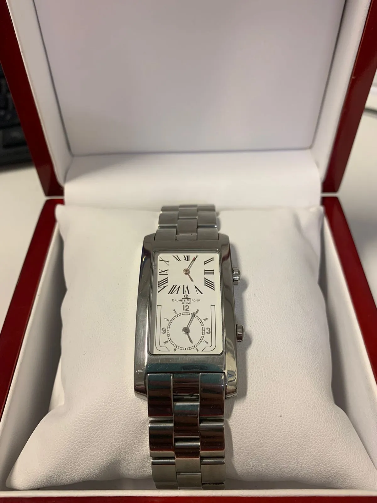 Baume & Mercier Double Time SS Rectangular Watch - $8K APR w COA!