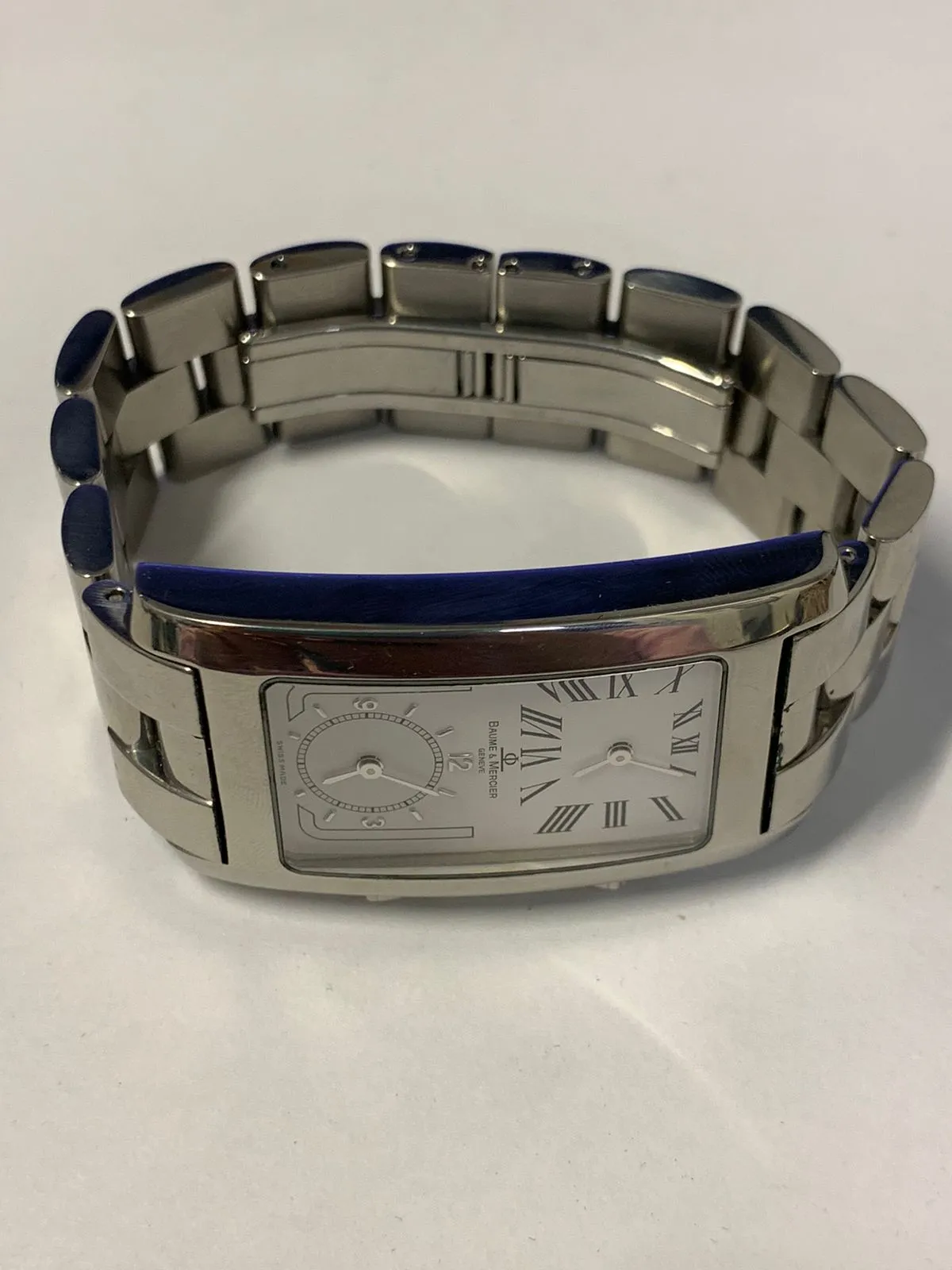 Baume & Mercier Double Time SS Rectangular Watch - $8K APR w COA!