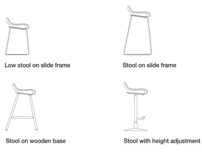 BCN Slide Base Stool - Pack of 4
