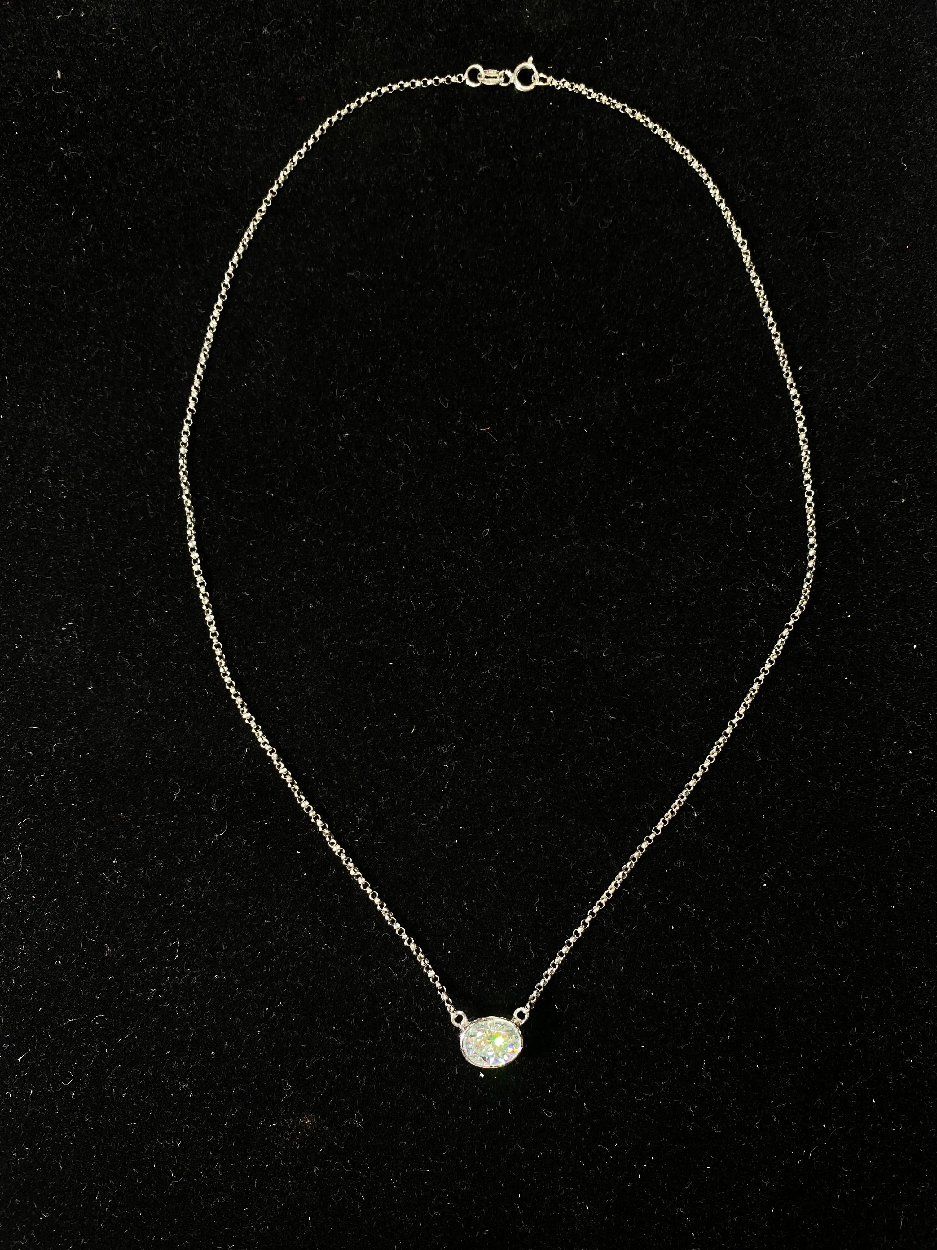 BEAUTIFUL Contemporary Italian Designer Solid White Gold and 2.50 ct. Moissanite Necklace - $30K Appraisal Value w/ CoA! }✓