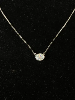 BEAUTIFUL Contemporary Italian Designer Solid White Gold and 2.50 ct. Moissanite Necklace - $30K Appraisal Value w/ CoA! }✓