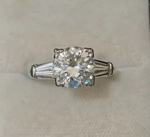 Beautiful Designer Platinum 2.50  Ct. Diamond with Accent Stone Engagement Ring - $100K Appraisal Value w/CoA}